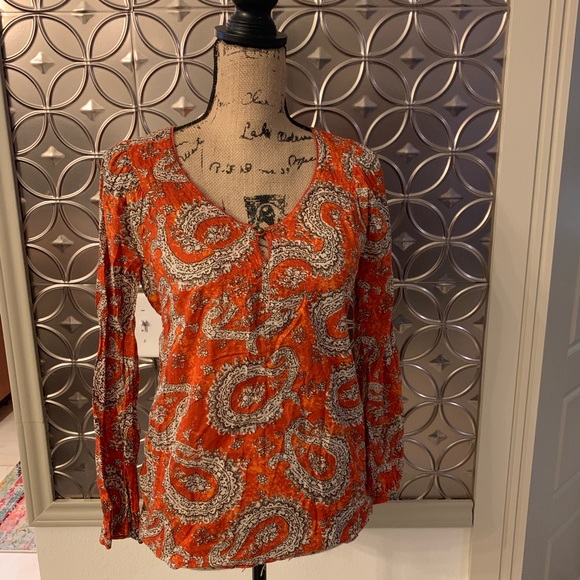 Banana Republic Orange Long Sleeve Top - Picture 1 of 7